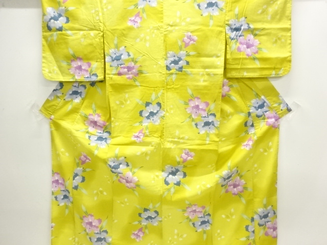 JAPANESE KIMONO / YUKATA / COTTON / FLOWER